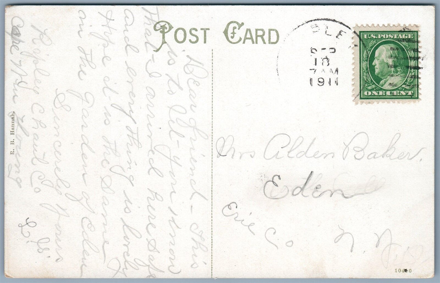 RIPLEY NY HIGH SCHOOL 1911 ANTIQUE POSTCARD