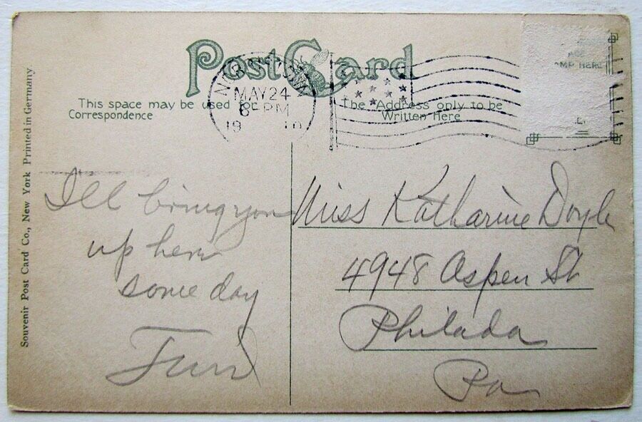 VINTAGE 1919 POSTCARD PERKIOMEN BRIDGE NORRISTOWN PA