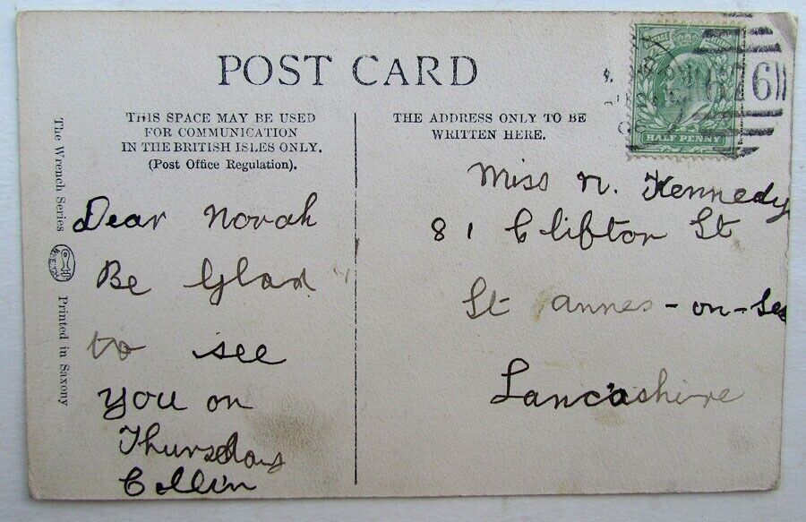 VINTAGE BRITISH POSTCARD ST. ASAPH STREET SCENE