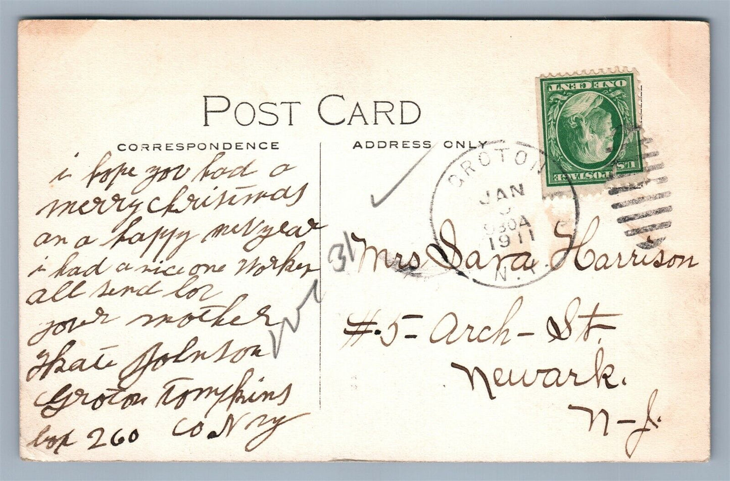 GROTON NY BIRDS EYE VIEW ANTIQUE POSTCARD