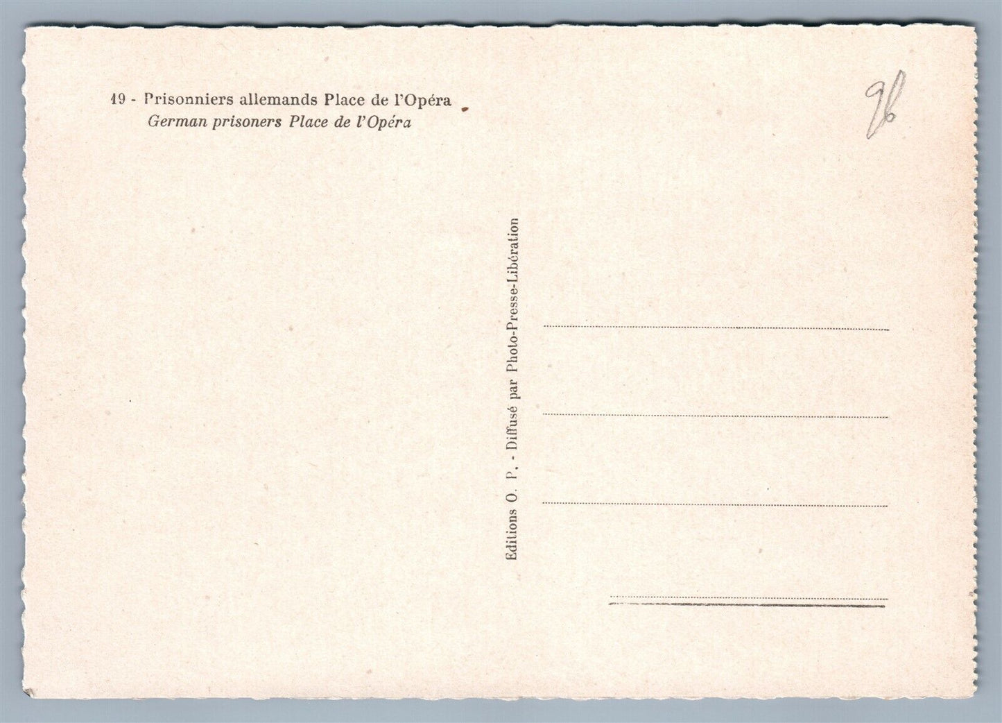 GERMAN PRISONERS in PARIS WWII VINTAGE REAL PHOTO POSTCARD RPPC