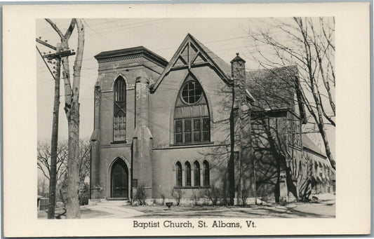 ST.ALBANS VT BAPTIST CHURCH ANTIQUE REAL PHOTO POSTCARD RPPC