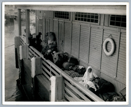 1930s RUSSIA VOLGA STEAMER LANDING VINTAGE REAL PRESS PHOTO