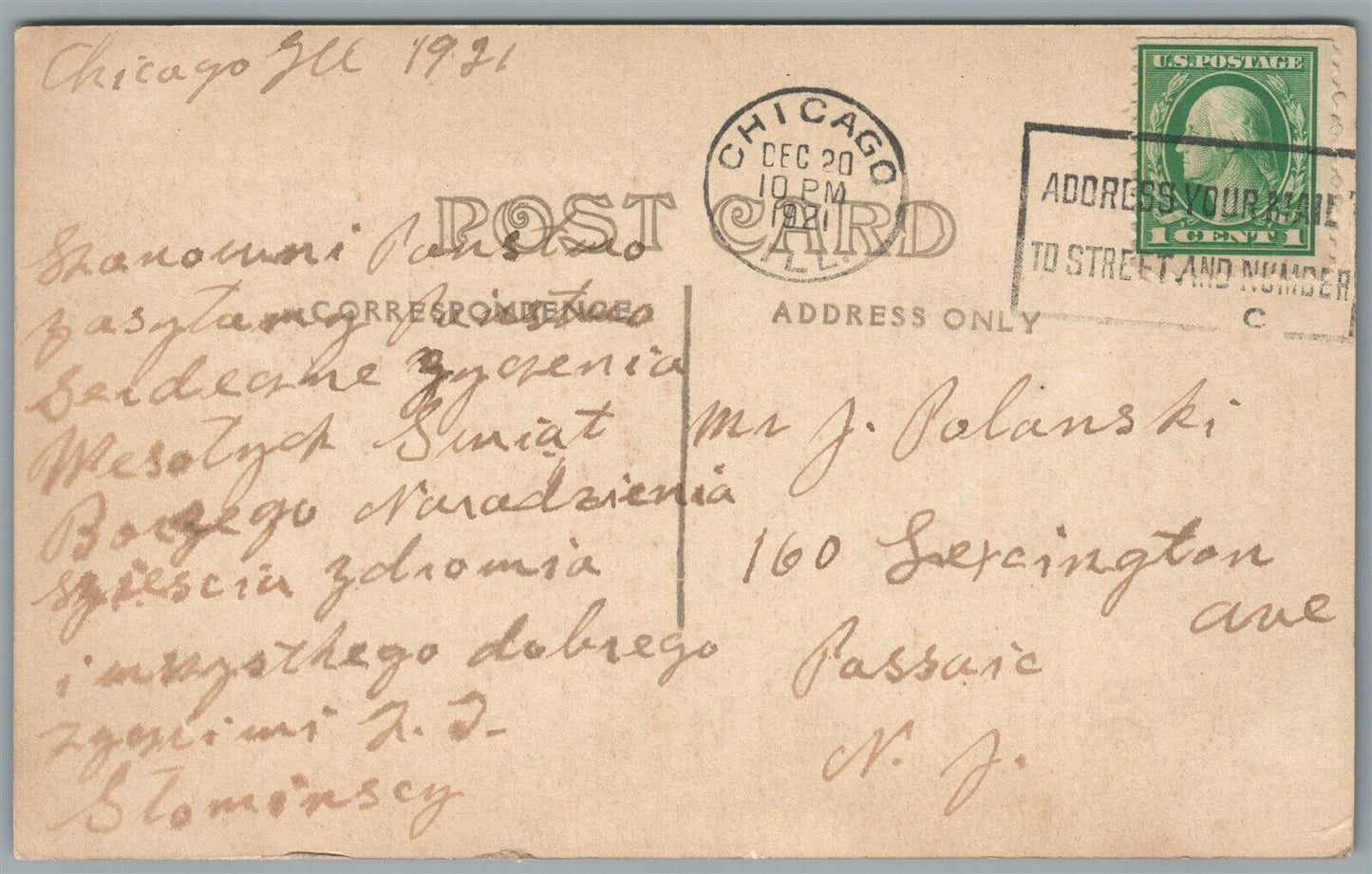 NEW YEAR CHRISTMAS ANTIQUE REAL PHOTO POSTCARD RPPC w/ POLISH EAGLE