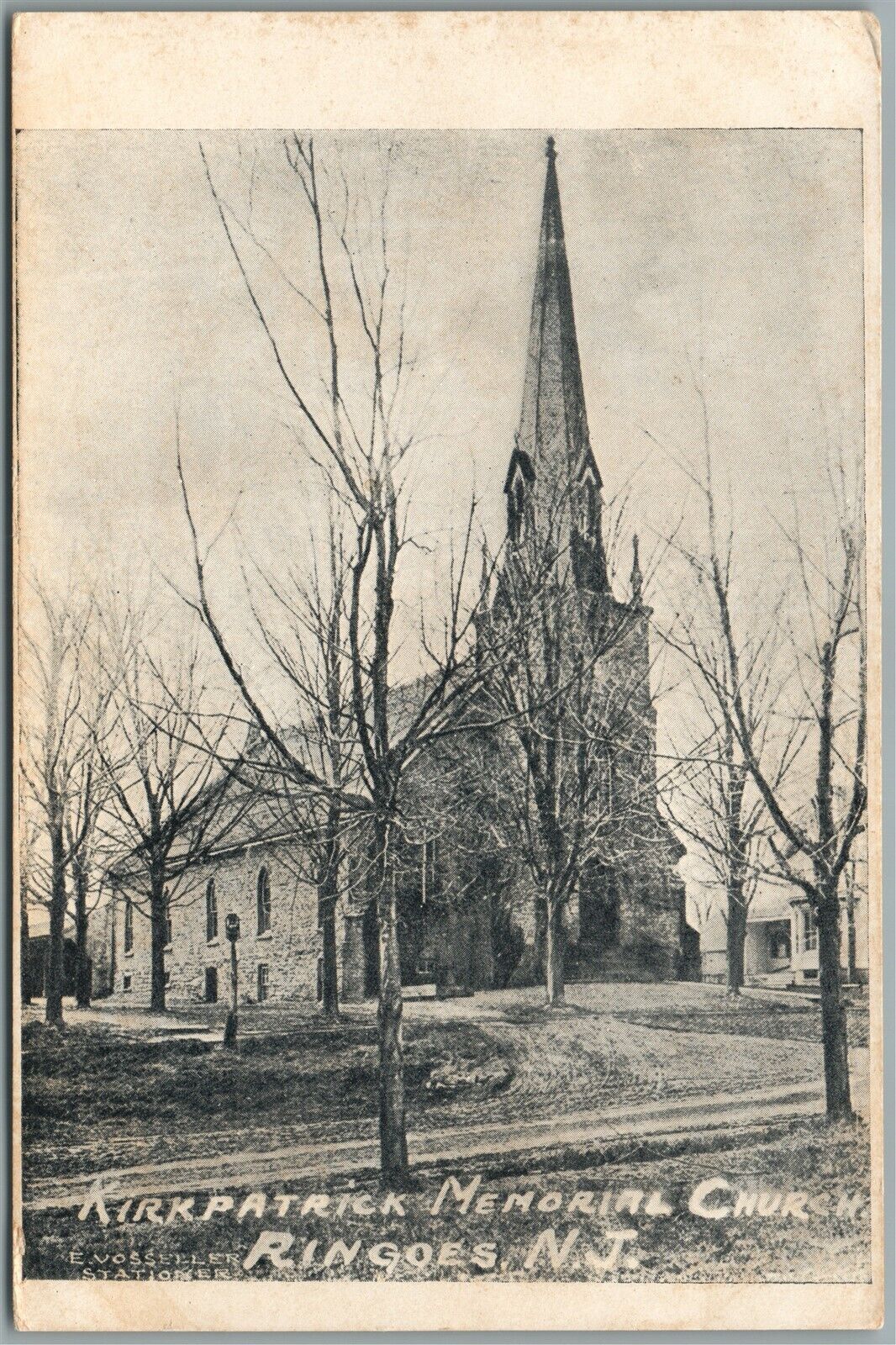 RINGOES NJ KIRKPATRICK MEMORIAL CHURCH ANTIQUE POSTCARD