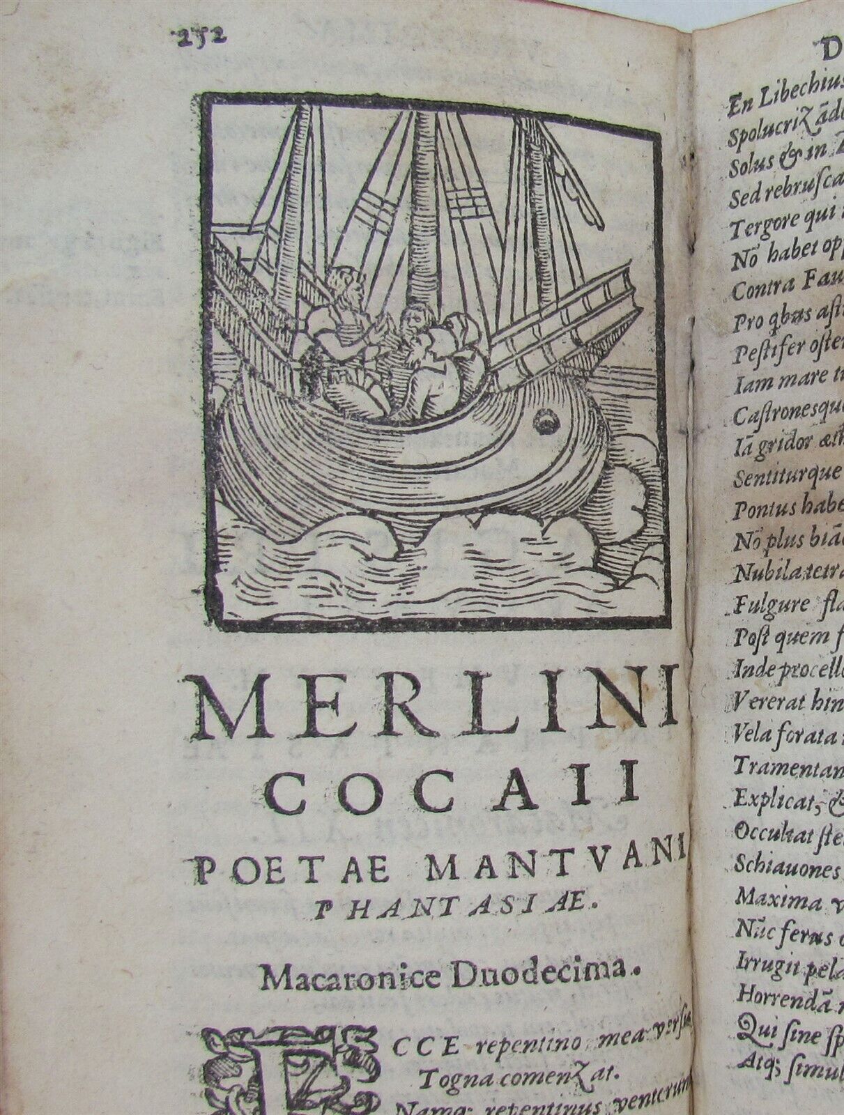 1585 ILLUSTRATED MACARONIC POETRY MERLINI COCAII antique 16th CENTURY