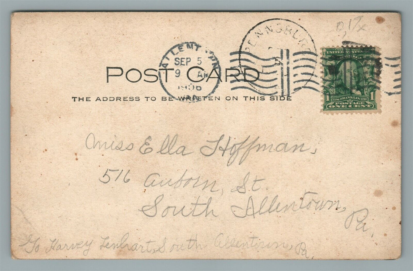 PENNSBURG PA MAIN STREET ANTIQUE REAL PHOTO POSTCARD RPPC