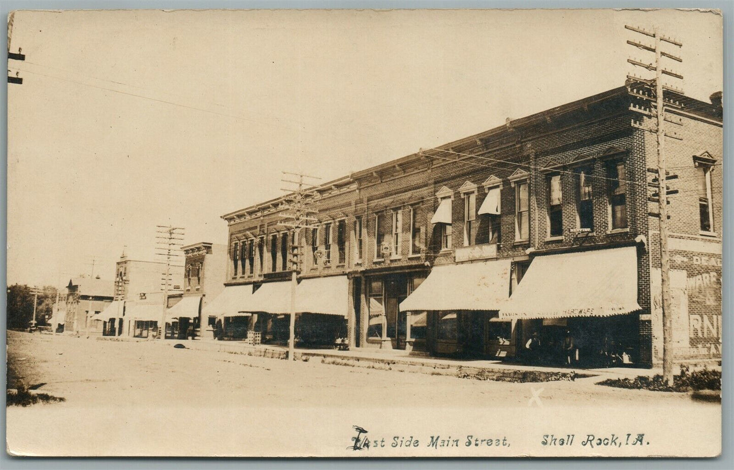 SHELL ROCK IA MAIN STREET ANTIQUE REAL PHOTO POSTCARD RPPC
