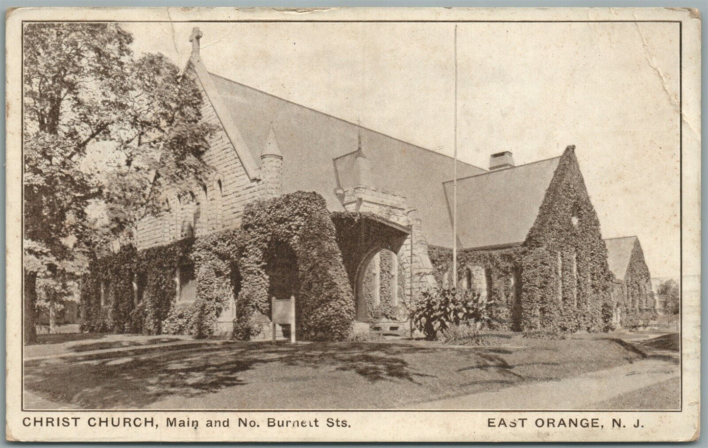 SOUTH ORANGE NJ CHRIST CHURCH ANTIQUE POSTCARD