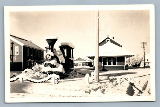 FAIRBANKS AK RAILROAD STATION RAILWAY DEPOT VINTAGE REAL PHOTO POSTCARD RPPC