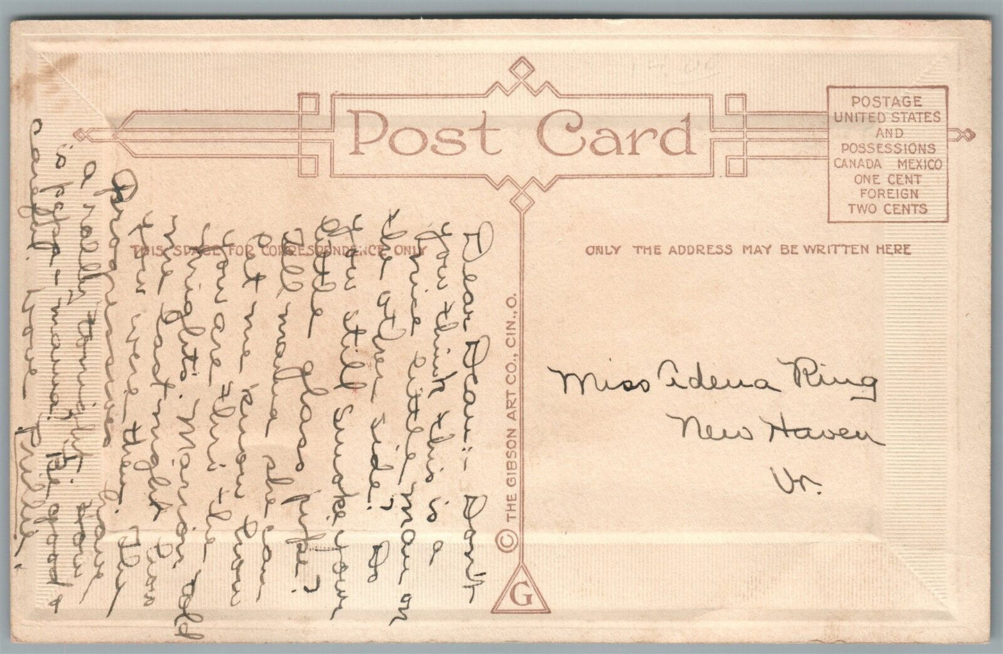 HALLOWEEN GREETINGS ANTIQUE EMBOSSED POSTCARD