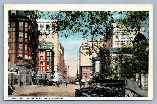 PORTLAND OR SIXTH STREET ANTIQUE POSTCARD