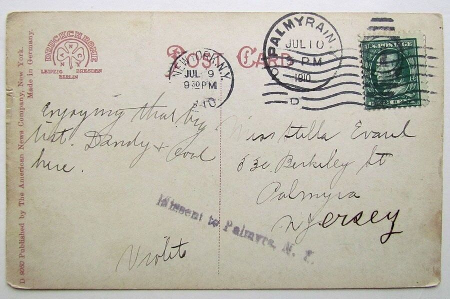 VINTAGE 1910 POSTCARD - PARKWAY BATHS CONEY ISLAND BROOKLYN NY NEW YORK