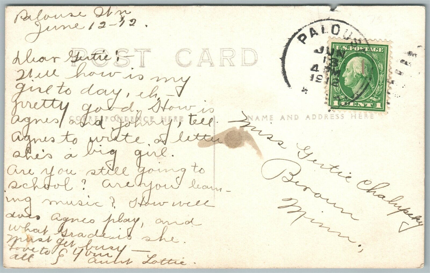 EXAGGERATED FISH 1912 ANTIQUE REAL PHOTO POSTCARD RPPC FISHING