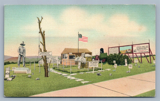DODGE CITY KS VINTAGE POSTCARD w/ AMERICAN FLAG BEESON CORAL MUSEUM