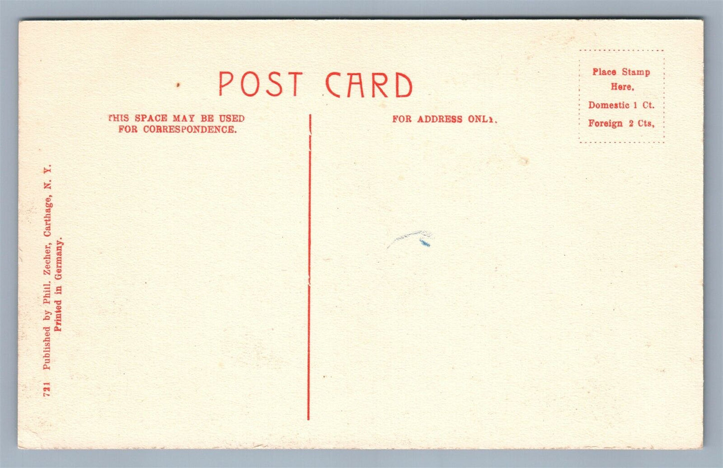 CARTHAGE NY LOW WATER ANTIQUE POSTCARD