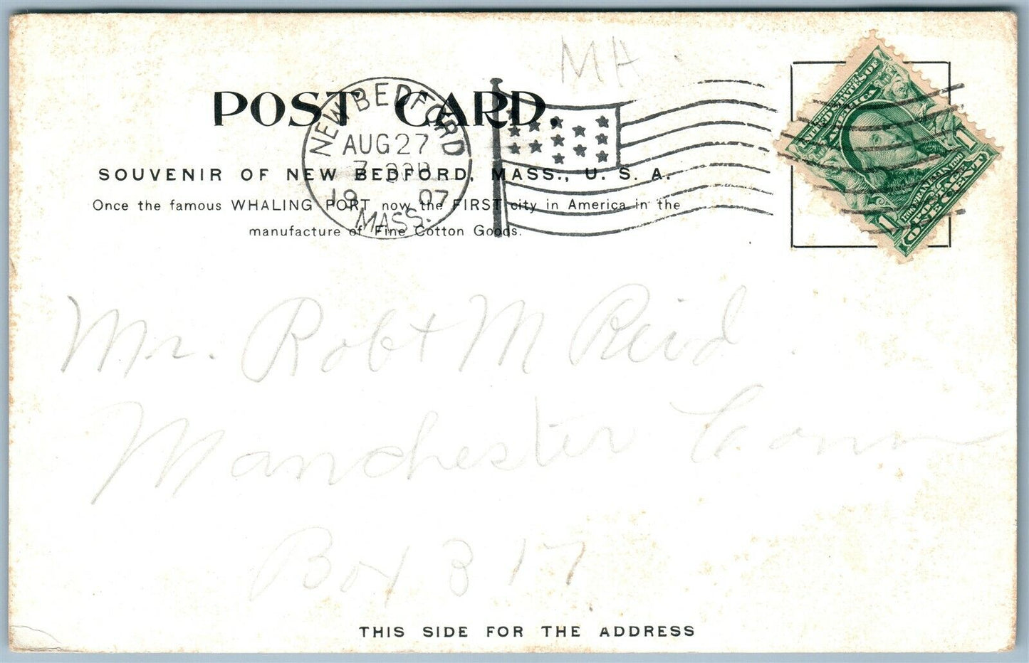 NEW BEDFORD MA MERRIL'S WHARF ANTIQUE POSTCARD
