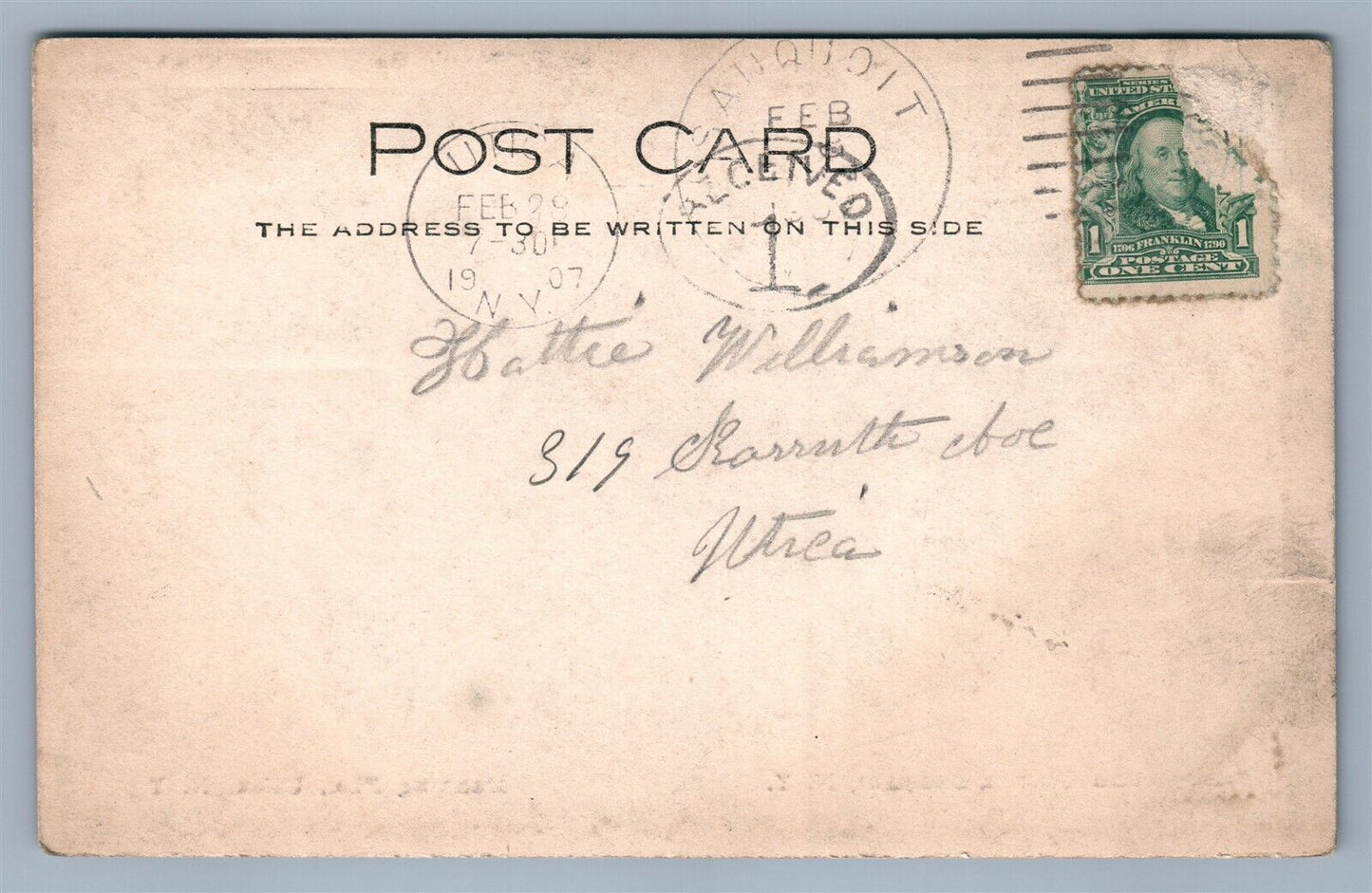 SAUQUOIT NY PRESBYTERIAN CHURCH ANTIQUE REAL PHOTO POSTCARD RPPC