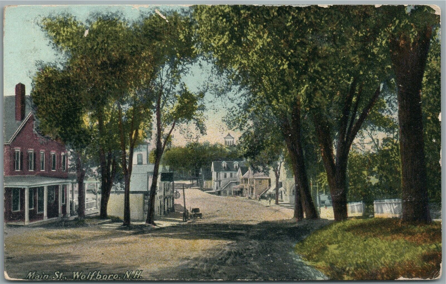 WOLFBORO NH MAIN STREET ANTIQUE POSTCARD