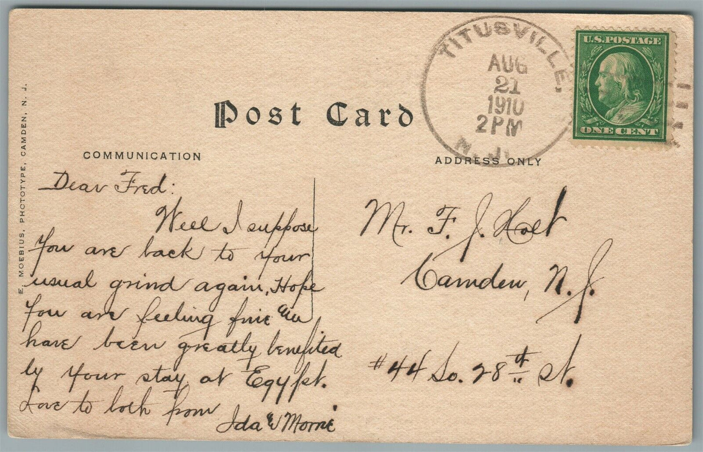 WASHINGTON'S CROSSING NJ WASHINGTON HEADQUARTERS ANTIQUE POSTCARD