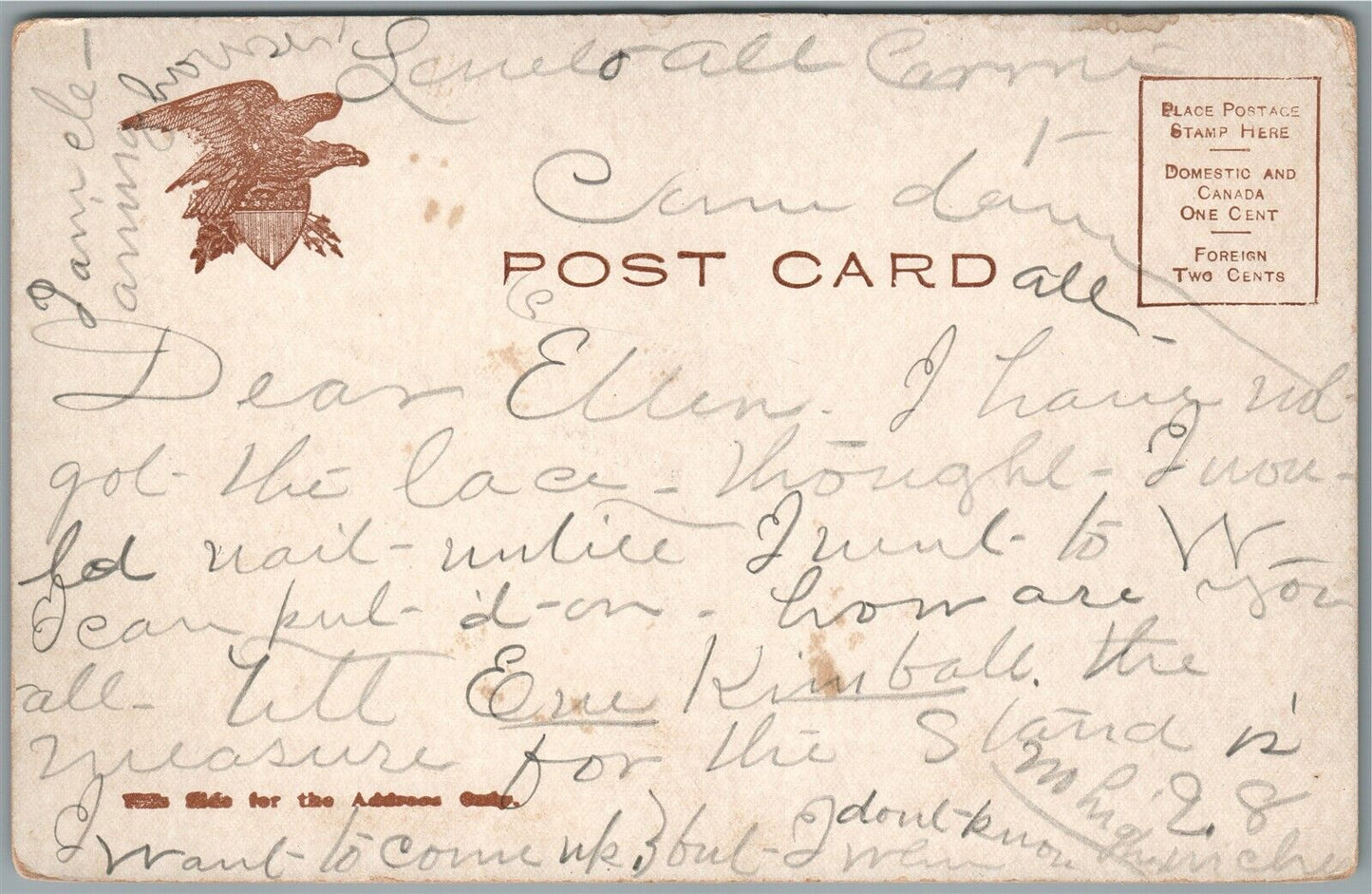 NEW HARBOR ME STREET SCENE ANTIQUE POSTCARD