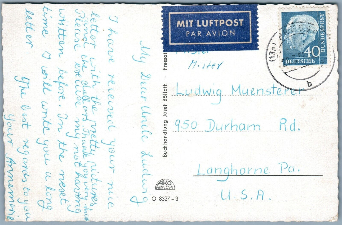 PRESSATH GERMANY VINTAGE REAL PHOTO POSTCARD RPPC w/ STAMPS