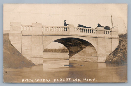 ALBERT LEA MN HATCH BRIDGE ANTIQUE REAL PHOTO POSTCARD RPPC
