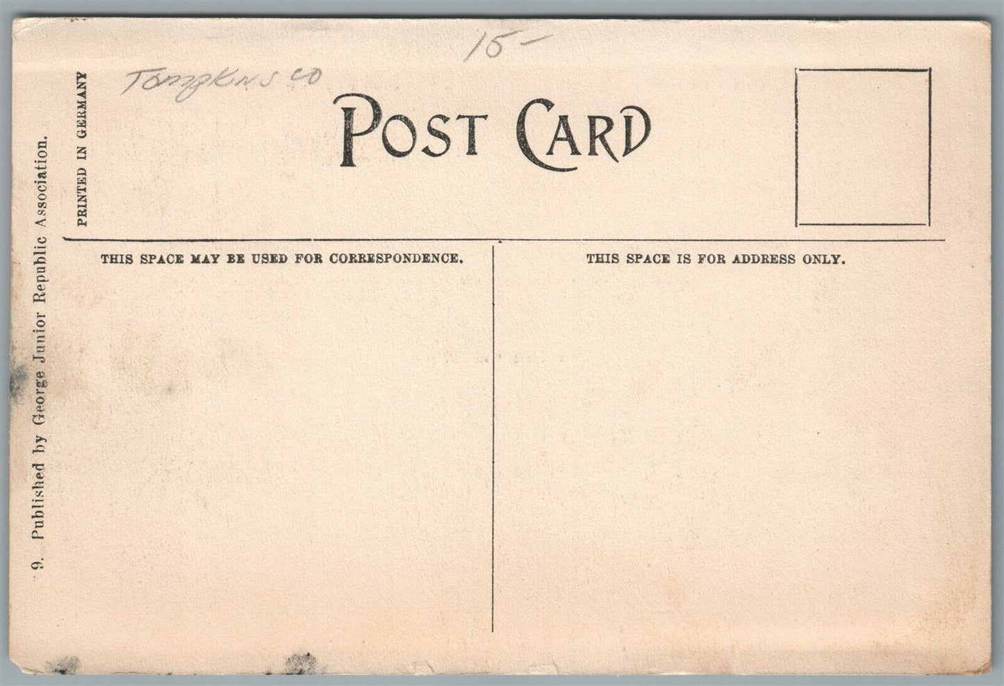 FREEVILLE NY GEORGE JUNIOR REPUBLIC ANTIQUE POSTCARD