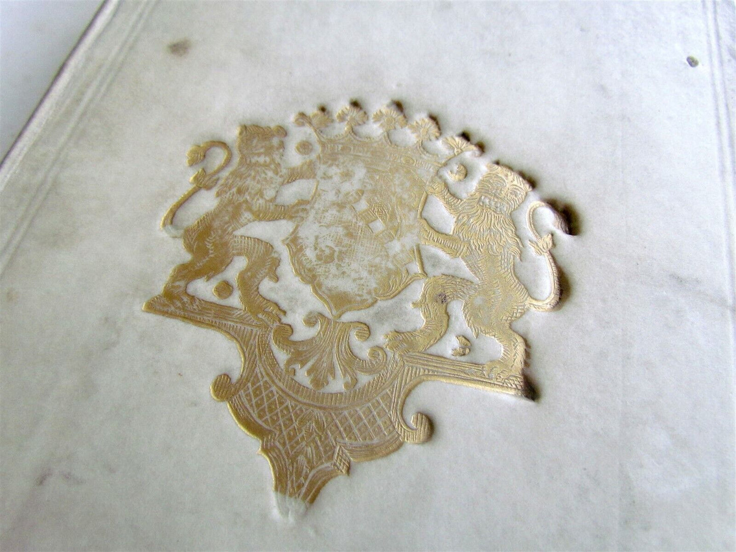 1825 LEXICON MANUALE antique BLIND-STAMPED VELLUM BOUND