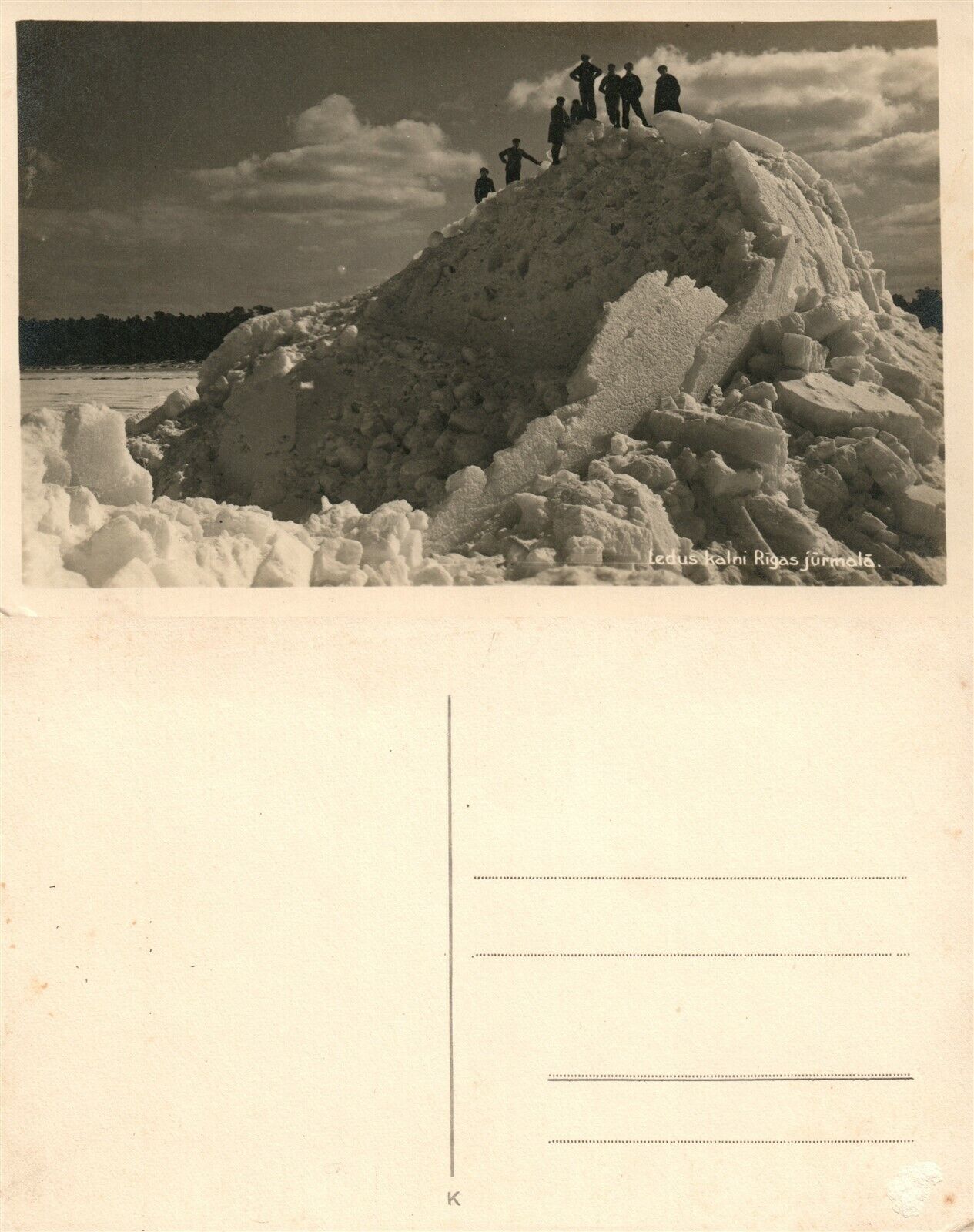 RIGA JURMALA LATVIA ICE SNOW SCENE VINTAGE REAL PHOTO POSTCARD RPPC