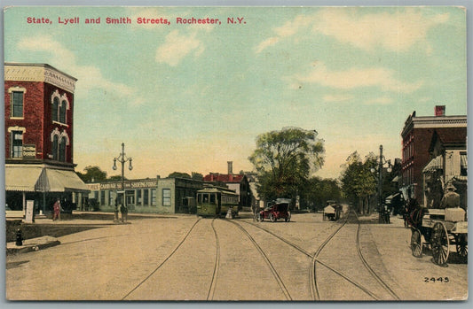 ROCHESTER NY STATE LYELL & SMITH STREETS ANTIQUE POSTCARD