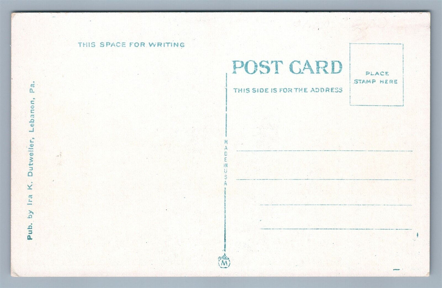 LEBANON PA LIBERTY SQUARE NO. 9th STREET ANTIQUE POSTCARD