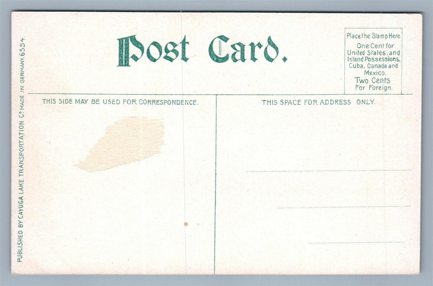 CAYUGA LAKE NY STEAMER FRONTENAC ANTIQUE POSTCARD