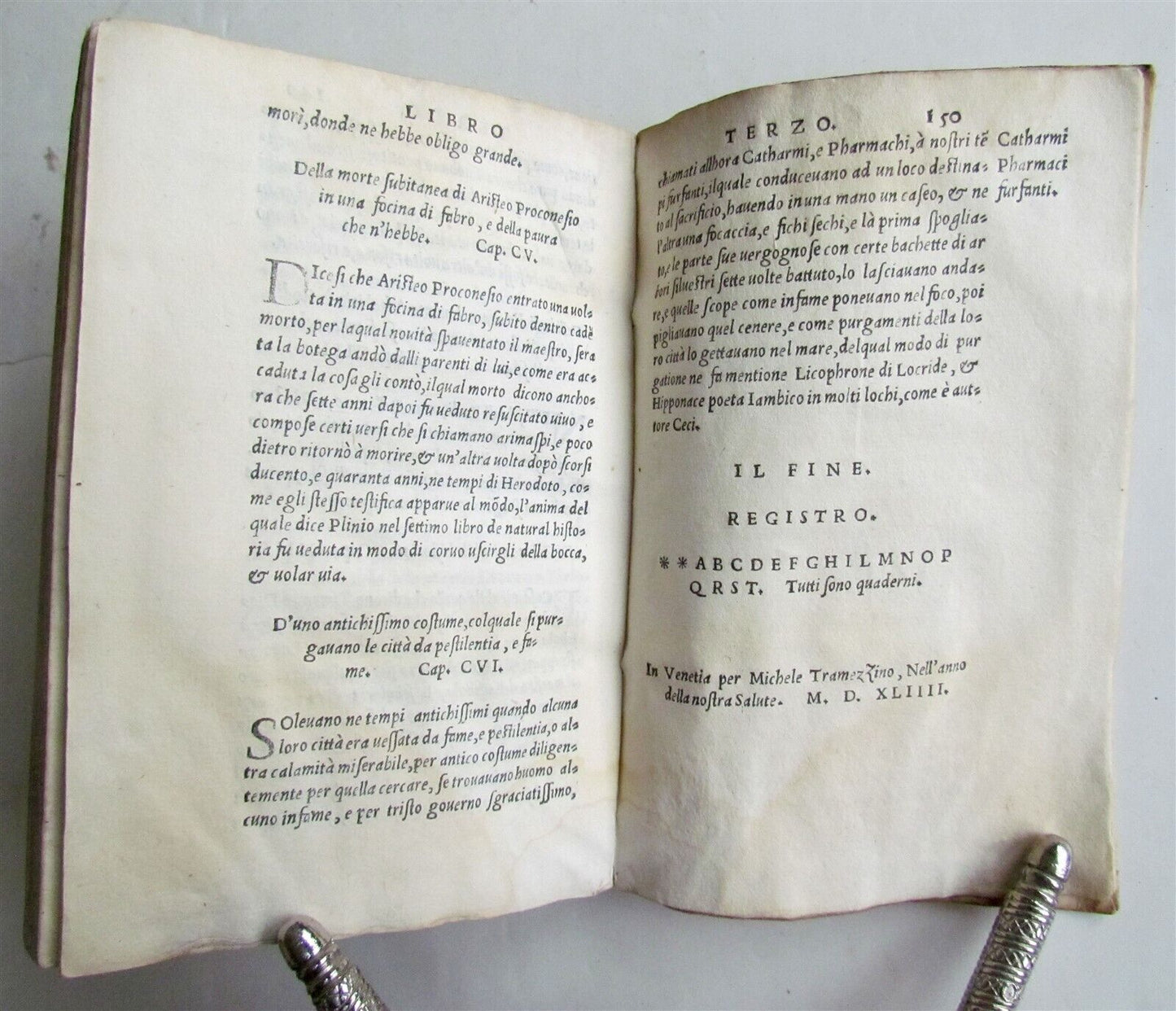 1544 LI TRE LIBRI DE NICOLO LEONICO DE VARIE HISTORIE antique 16th cent. VELLUM