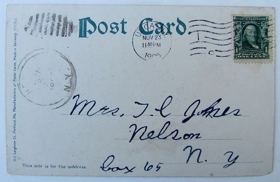 VINTAGE 1905 UNDIVIDED POSTCARD EAST MAIN STREET RICHFIELD SPRINGS NY NEW YORK