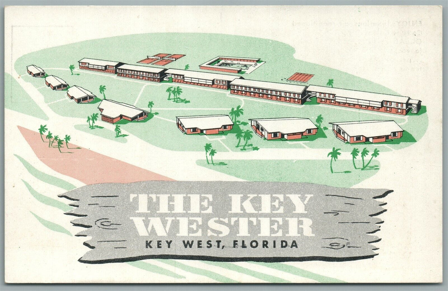 KEY WEST FL KEY WESTER COTTAGE COLONY VINTAGE POSTCARD