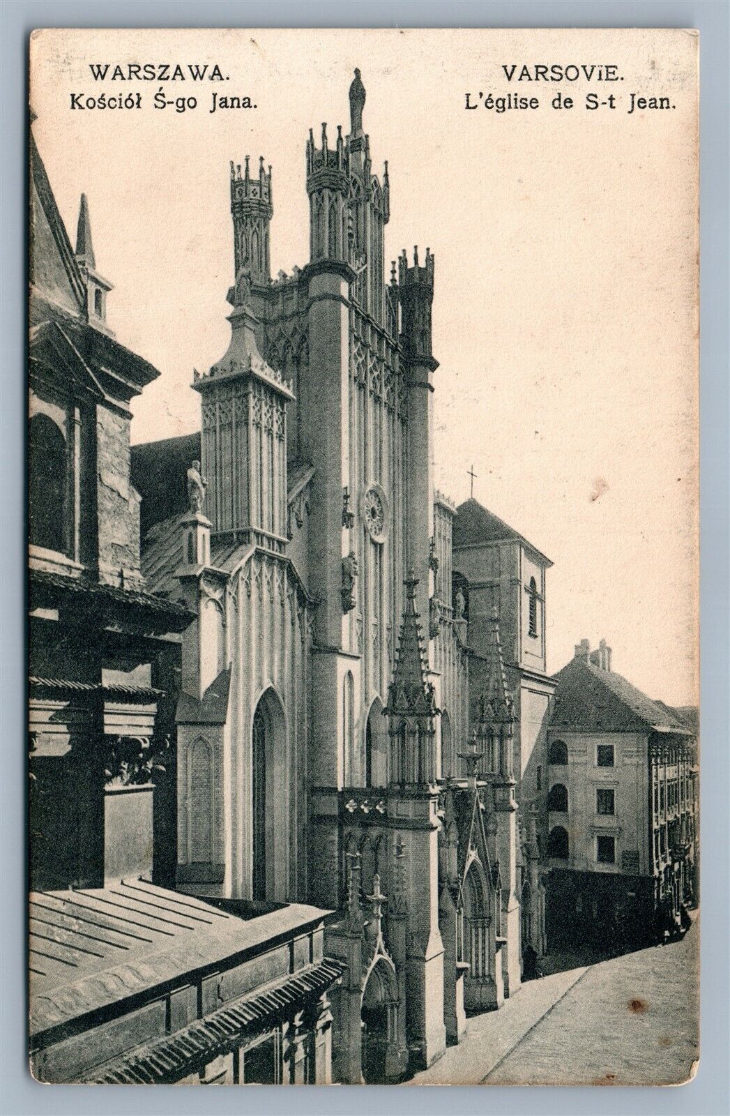 WARSZAWA POLAND KOSCIOL S-go JANA ANTIQUE POSTCARD