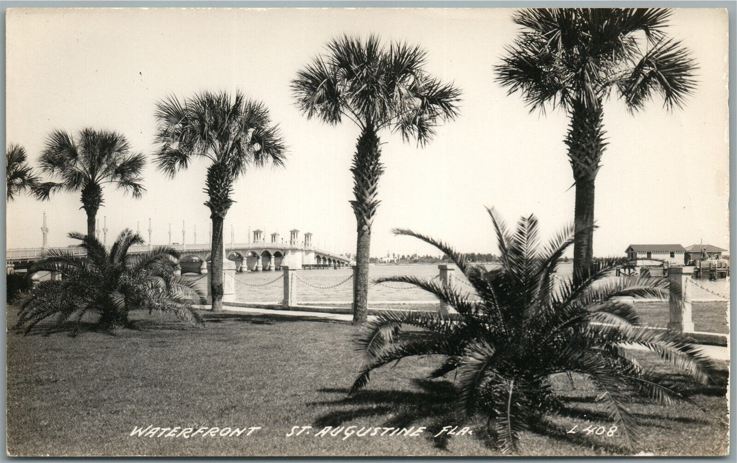 ST. AUGUSTINE FL WATERFRONT VINTAGE REAL PHOTO POSTCARD RPPC