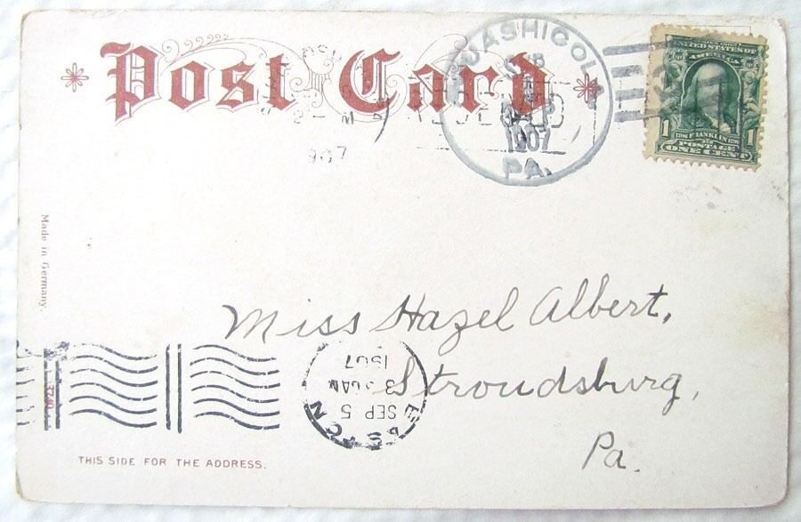 ANTIQUE 1907 UNDIVIDED POSTCARD BRANCH BROOK PARK NEWARK N.J.