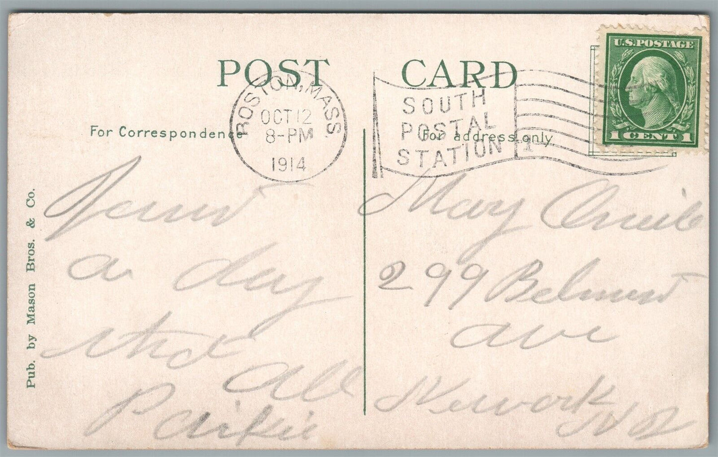 BOSTON MA BEANS ADVERTISING ANTIQUE POSTCARD