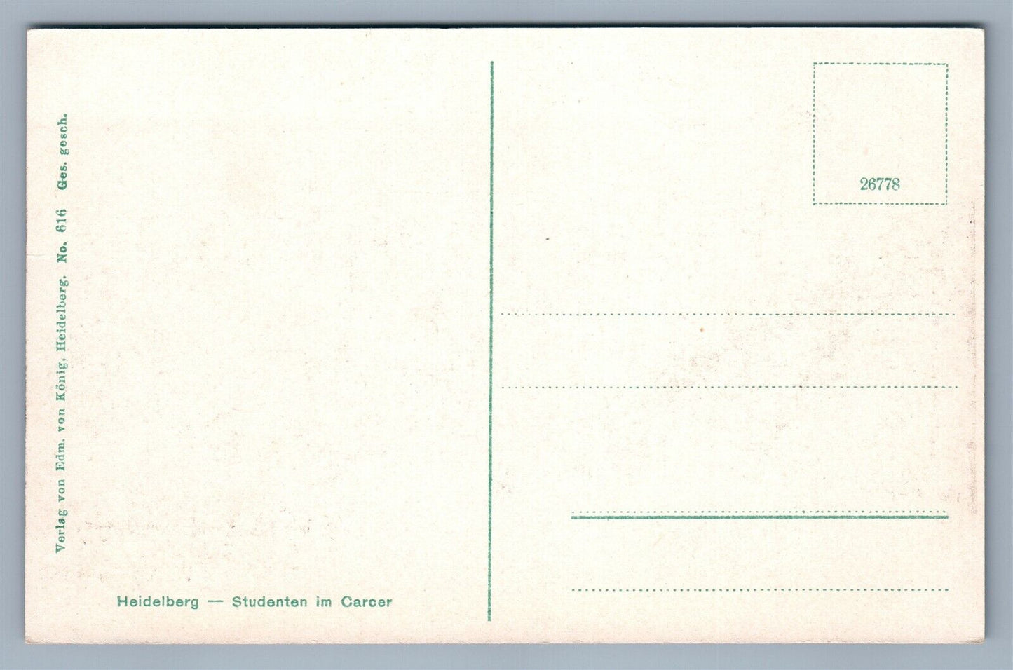 HEIDELBERG GERMANY STUDENTEN IM CARCER ANTIQUE POSTCARD