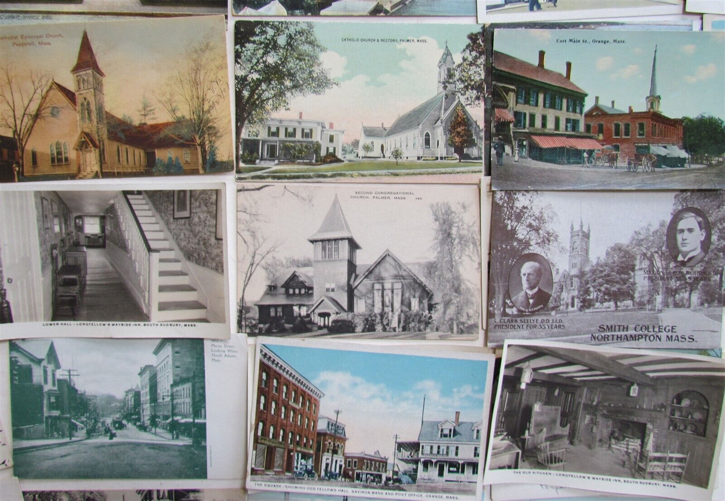 MASSACHUSETTS lot of 48 MA ANTIQUE POSTCARDS