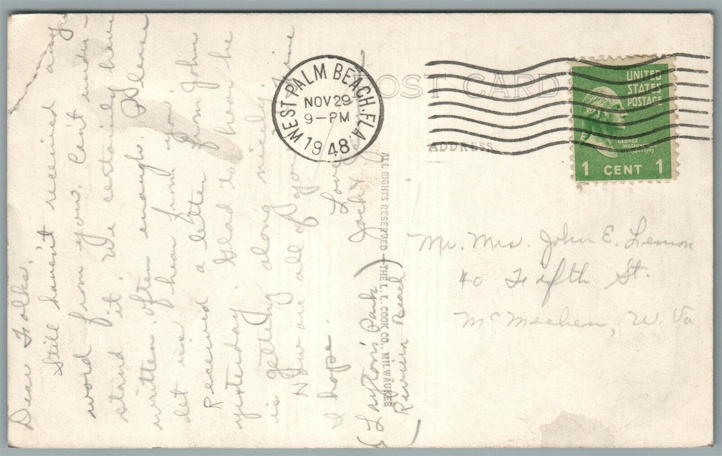 PALM BEACH FL ROYAL PALM WAY VINTAGE REAL PHOTO POSTCARD RPPC