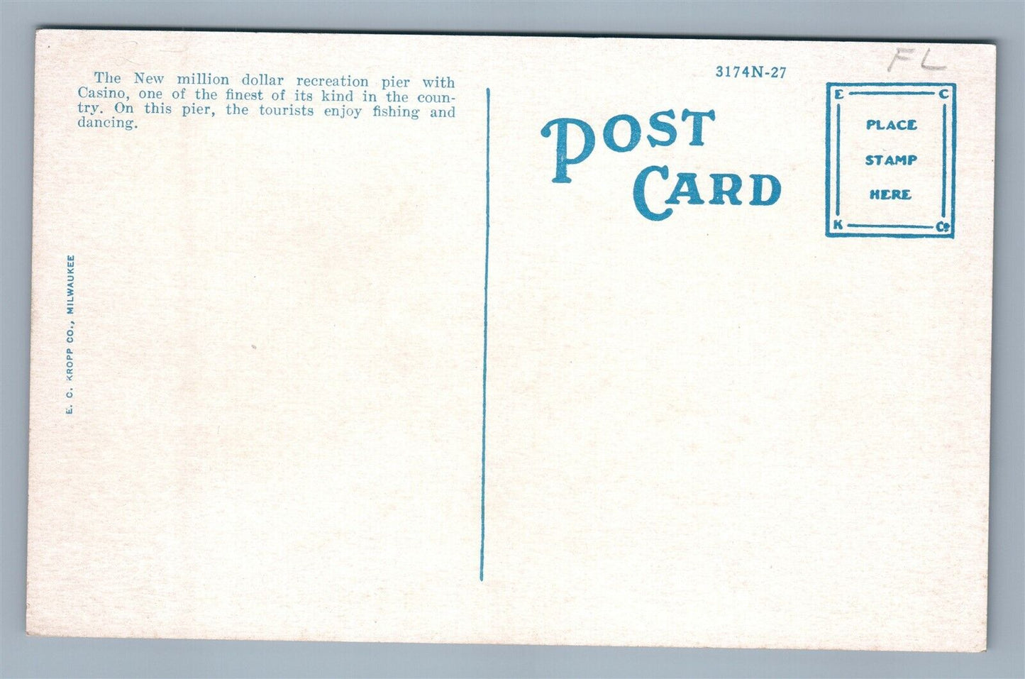 ST.PETERSBURG FL MUNICIPAL PIER ANTIQUE POSTCARD