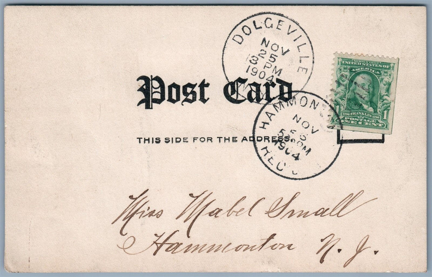 DOLGEVILLE NY HIGH FALLS 1904 ANTIQUE REAL PHOTO POSTCARD RPPC