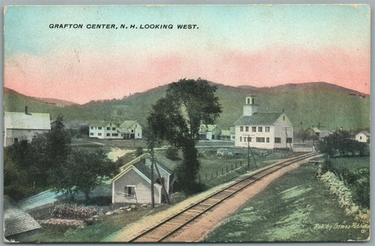 CRAFTON CENTER NH RAILROAD TRACKS ANTIQUE POSTCARD