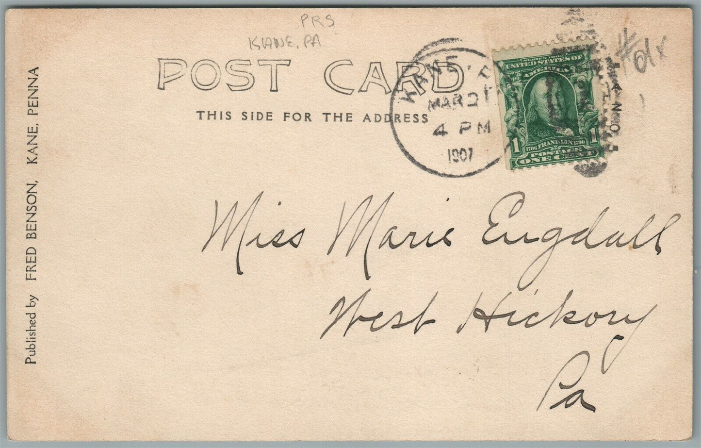 KANE PA RAILROAD STATION RAILWAY TRAIN DEPOT ANTIQUE REAL PHOTO POSTCARD RPPC