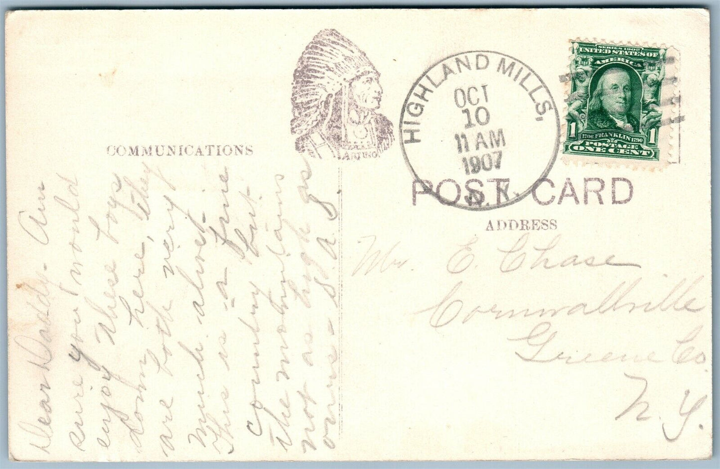 HIGHLAND MILLS NY THE OLD ELM TREE ANTIQUE POSTCARD