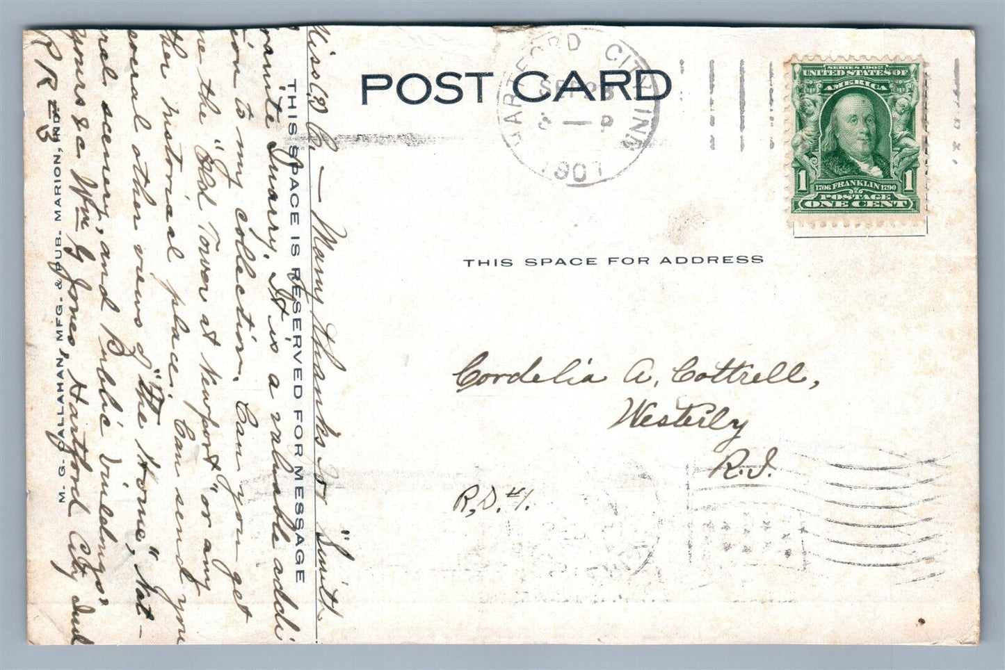 MARION IND CHAPEL SOLDIERS' HOME ANTIQUE POSTCARD