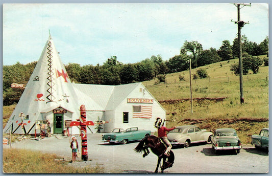 THE TEPEE INDIAN SHOP CHERRY VALLEY N.Y. VINTAGE POSTCARD